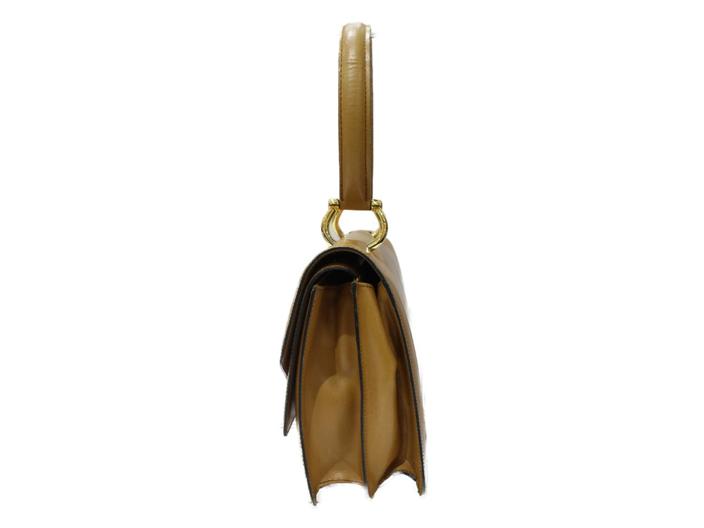 Celine Flap Brown Leather Double Bag Tan Camel Shoulder Brown Tan